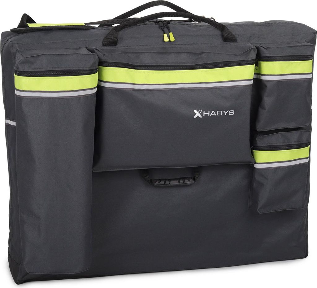 Habys Tragetasche City | Schutzhülle für Massageliege | 4 Große Taschen | Schultergurt | Verstärktes Material | 70/165 cm Schaumstoff 2.5 cm