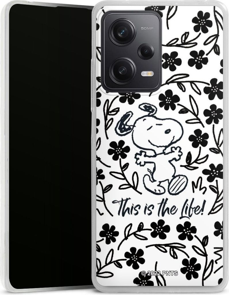 DeinDesign Slim Hülle für Xiaomi Redmi Note 12 Pro 5G Silikon Case Ultra Dünn Handyhülle Blumen Peanuts Snoopy