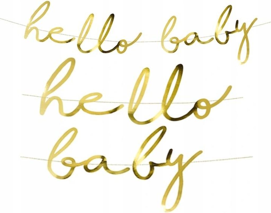 Girlande Bannière Hello Baby 18x70cm or Image du produit 