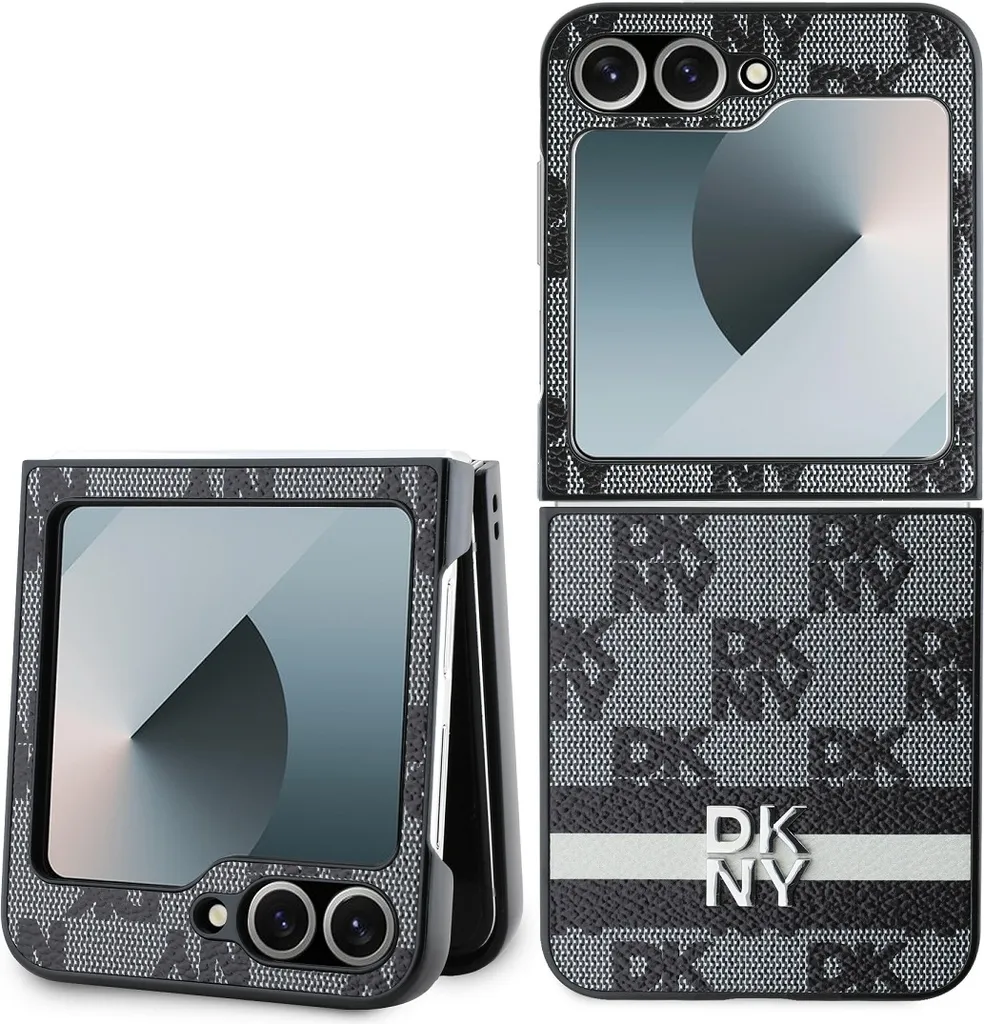 Cover DKNY Samsung Galaxy Z Flip6 Modello Scacchi Righe Black