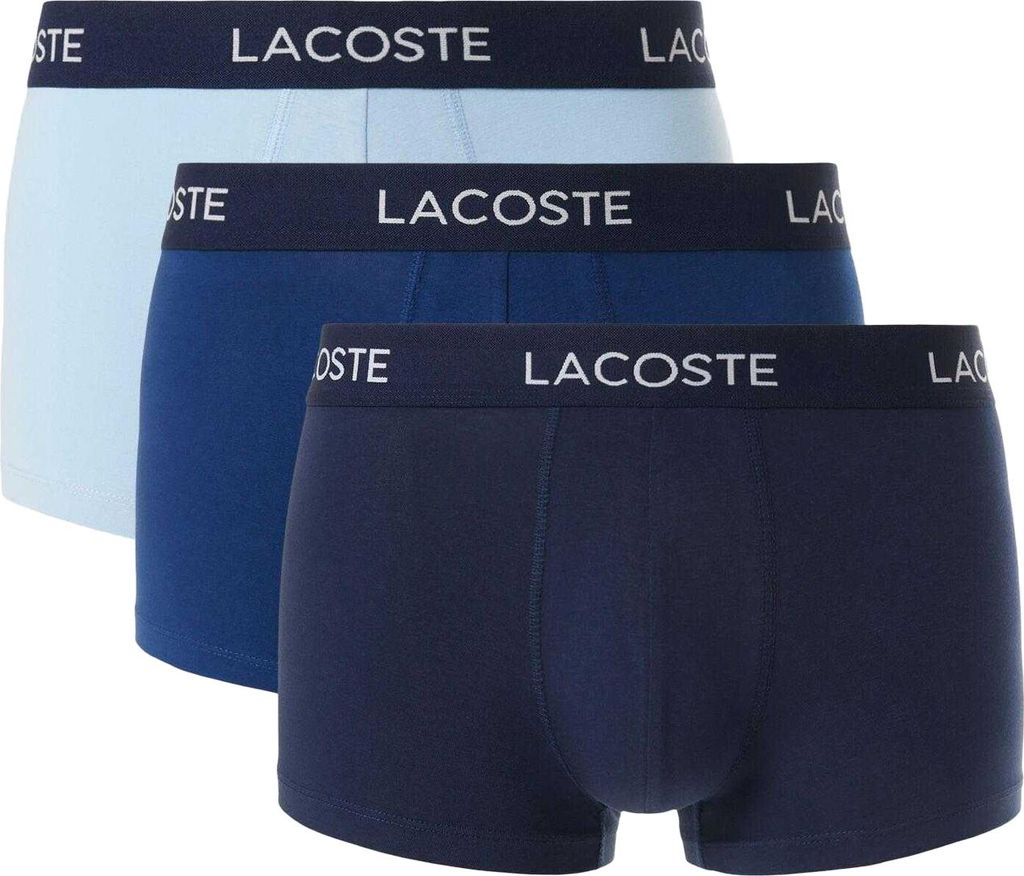 Lacoste - Boxershorts für Herren, Stretch, Baumwolle (3er-Pack) GT10777 (S) (Hellblau/Blau/Marine)