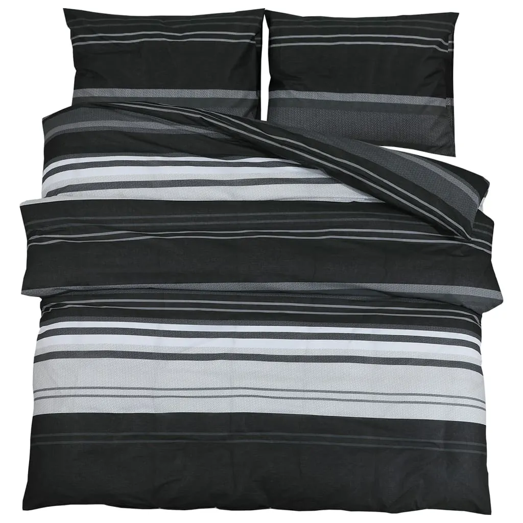 Biancheria da Letto 140x200 Bianco e Nero - Design Minimal in Cotone