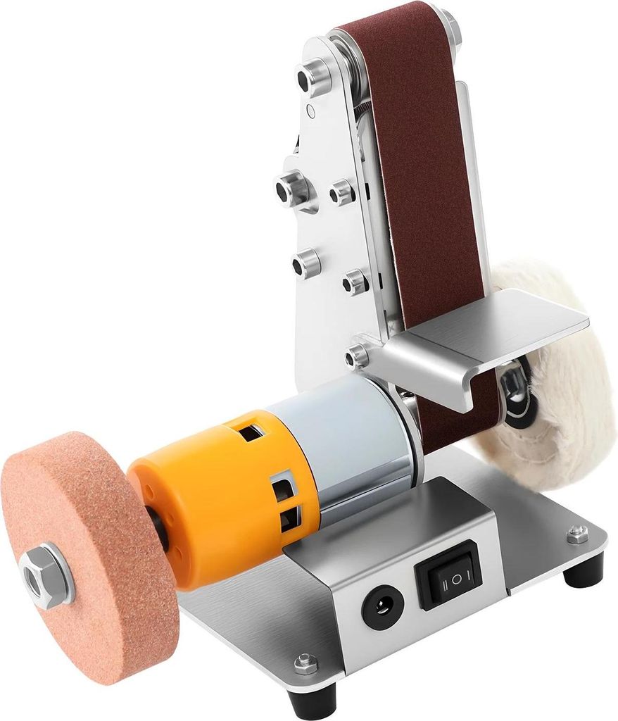 Elektrischer Mini-Bandschleifer - Tragbares Schleif- und Poliergerät - 7-stufige Drehzahlregelung - Für Metall & Holz - Kompakt & Tragbar - EU-St...