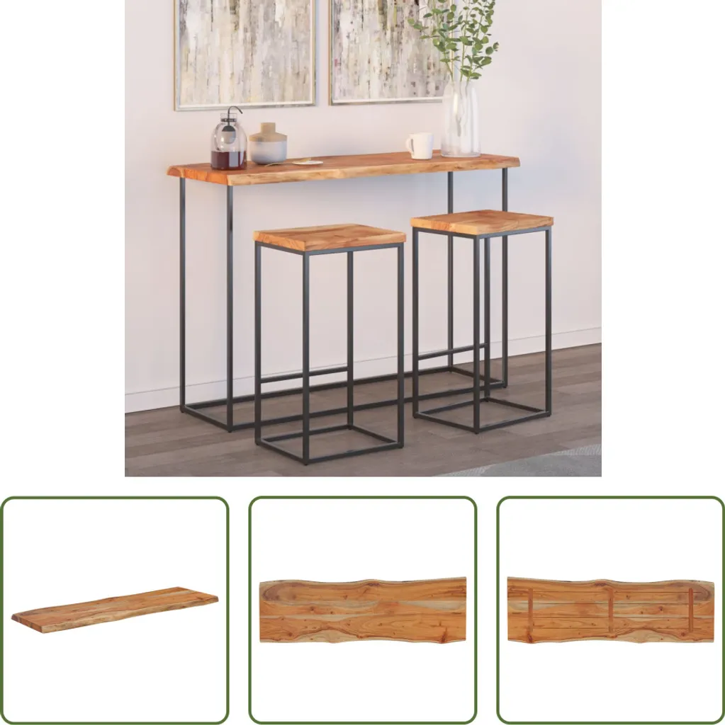Lastra Legno Acacia 110x40x2,5cm Piano Tavolo Fai da Te Bordi Vivi