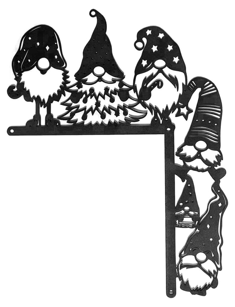 Weihnachtswichtel-Türrahmendekoration, eisernes gesichtsloses Zwergen-Türeckschild, hohler Elfen-Türrandaufsatz, Sitzornament