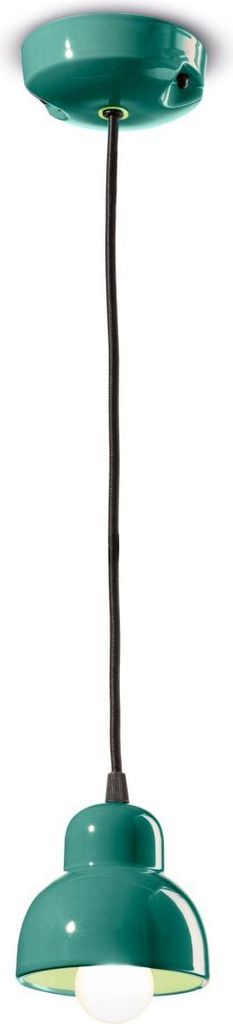 Pendelleuchte Keramik rund D: 11 cm H: max. 132 cm Türkis Produktbild 