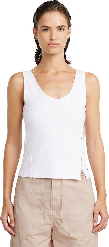 G-star Asymmetrical Slim ärmelloses T-shirt Weiß S Frau Weiß S