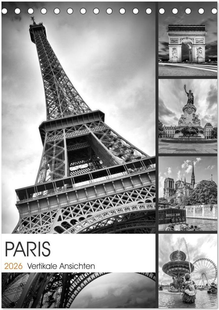 PARIS Vertikale Ansichten (Tischkalender 2026 DIN A5 hoch), CALVENDO Monatskalender