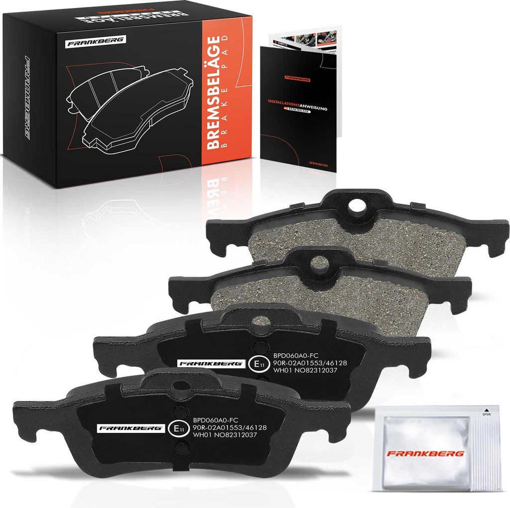 Frankberg 4x Bremsbeläge Hinterachse für MINI Mini R50 R53 1.4L 1.6L 2001-2008