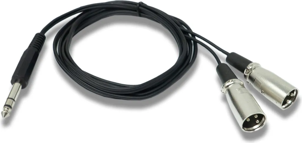Cavo Audio Y 180cm Jack 6.35mm TRS a 2x XLR Maschio - Qualità Pro