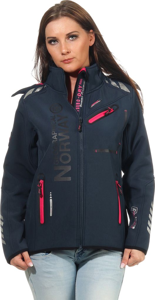 Geographical Norway Damen Softshell Jacke Model: G-ROSE, Farbe: Navy/F.Pink, Größe: L