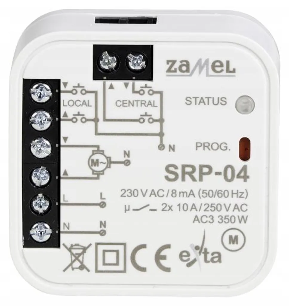 Interrupteur volet roulant filaire SRP-04 Zamel pour pose encastrée