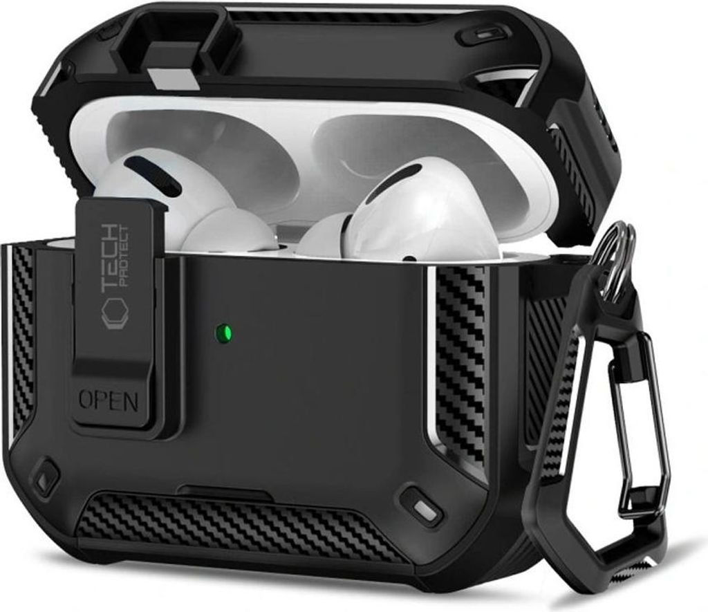 Schutzhülle für AirPods Pro 3, Tech-Protect Carbonox mit MagSafe, Schwarz