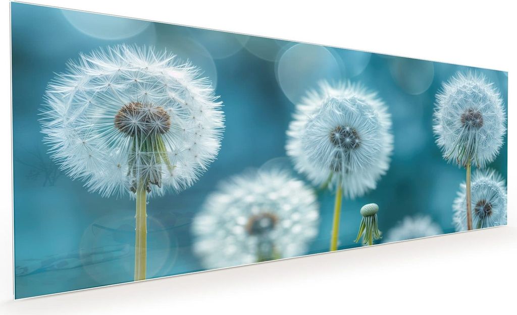 Küchenrückwand Spritzschutz Glas mit Motiv Löwenzahnwiese 40 x 40 cm