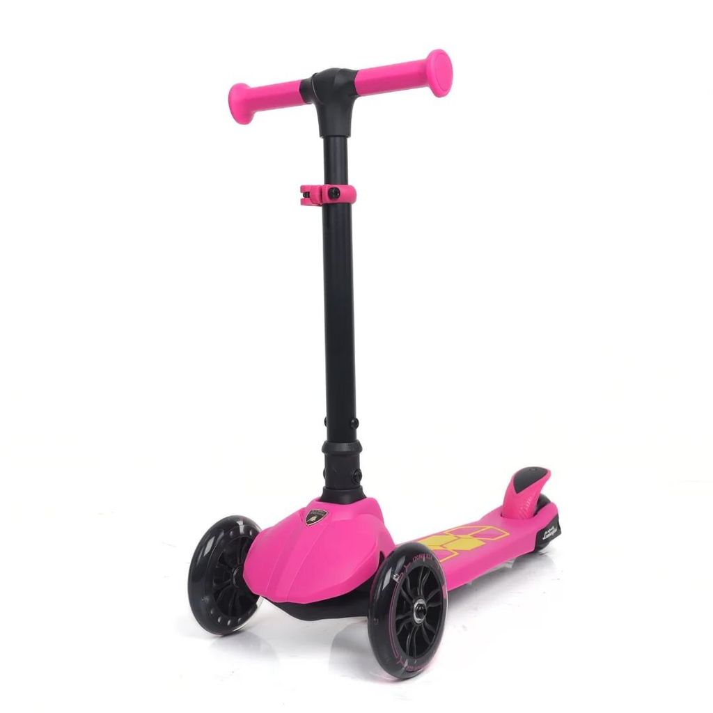 Klappbarer Kinderroller Lamborghini - 3 bis 6 Jahre - Leuchtende Räder - Scooter - Rosa