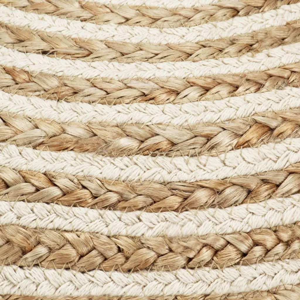 Pouf artisanal en jute 45x30 cm - Solution assise d'appoint compacte - 3