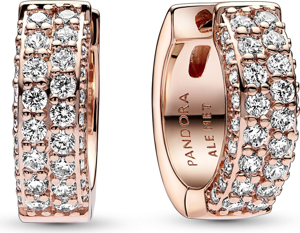 Pandora Creolen 282622C01 14 Karat rosevergoldet Pavé Produktbild 