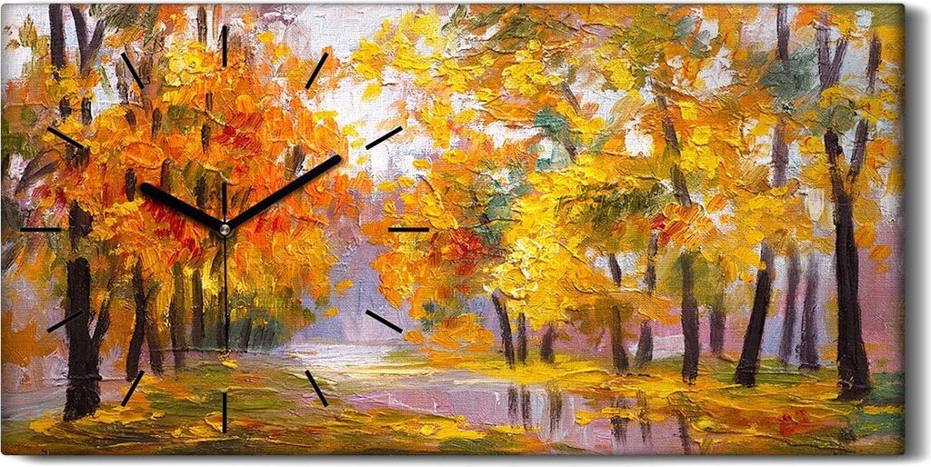 Dekor Leinwand Uhr Wandbilder 60x30 Gemälde Abstrakte Wald Produktbild 