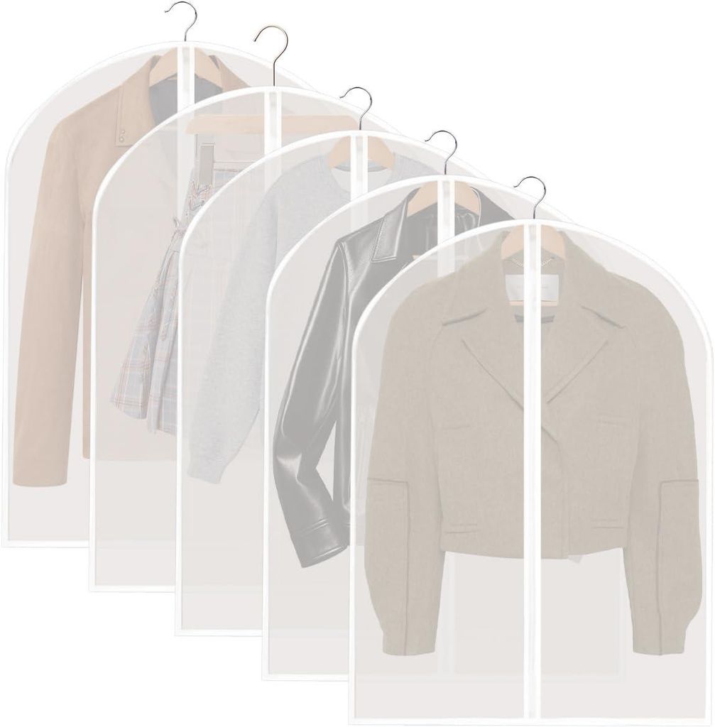 Kledingzakken - 5 stuks - 60 x 100 cm - met rits - Productafbeelding 
