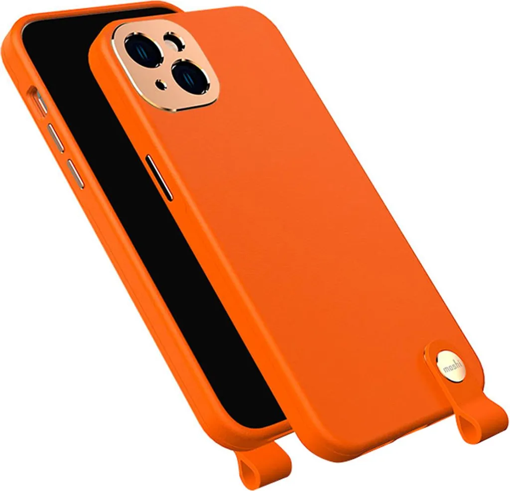 Moshi Coque iPhone 14 Altra avec Strap MagSafe Orange - Étui de Luxe