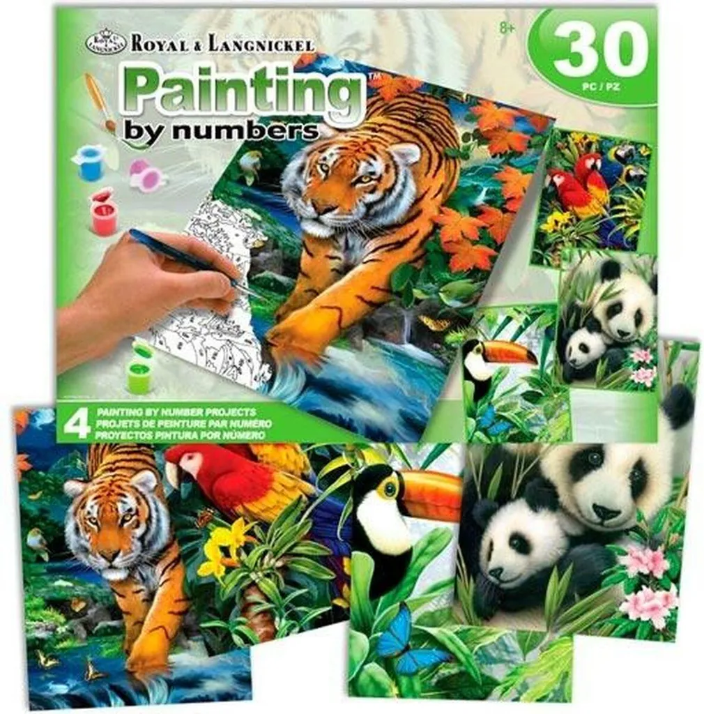 Peinture par Numéros Enfant Jungle : Kit Créatif Complet avec Acrylique