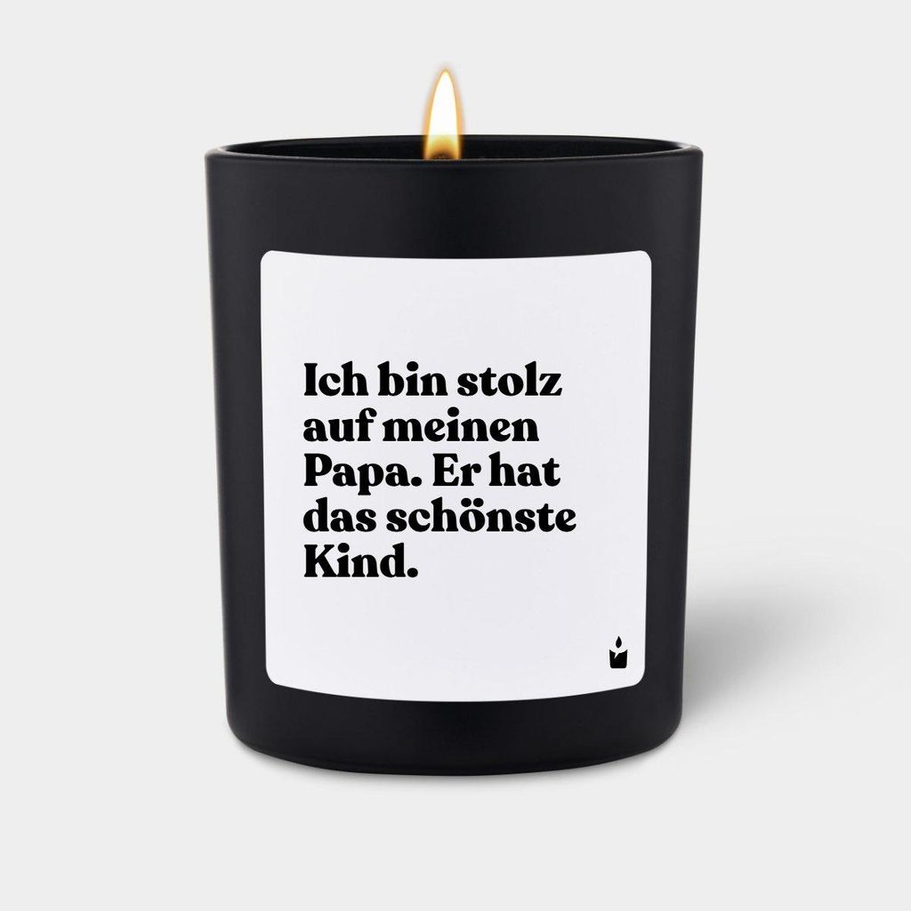 ChattyCandles Duftkerze Schwarz Flowery Ich bin stolz auf meinen Papa. Er hat das schönste Kind.