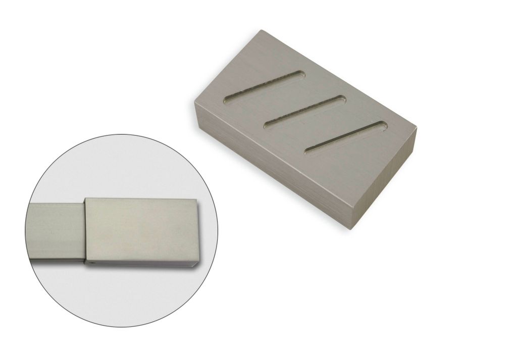 Endstück Struktur für Luxor stahl-gebürstet 35 x 14 mm 2 Stk.