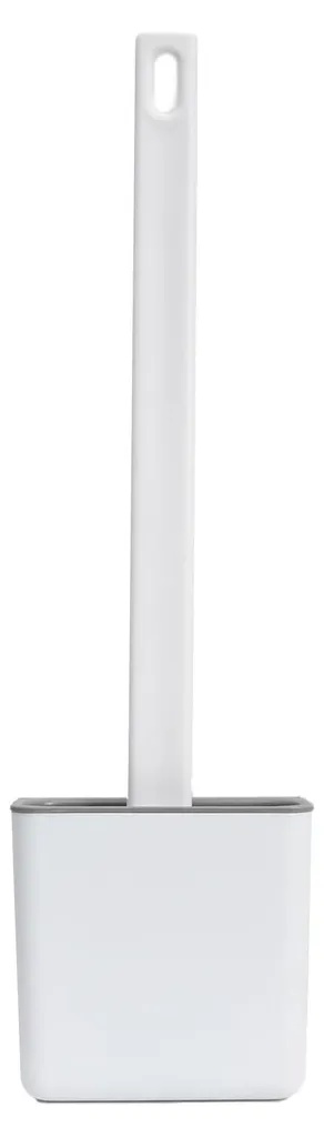 Brosse WC silicone anti-adhérente blanche et support mural sans trou
