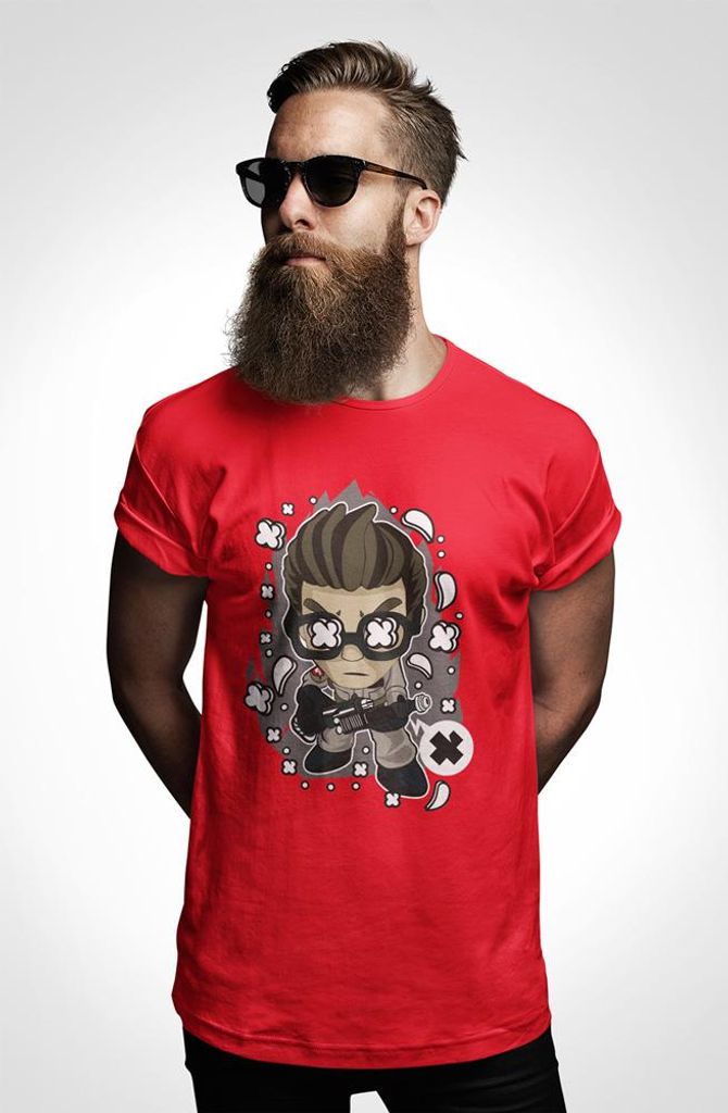 D&B Uni Polo PC00045 Ghost Buster Rot-Größe M
