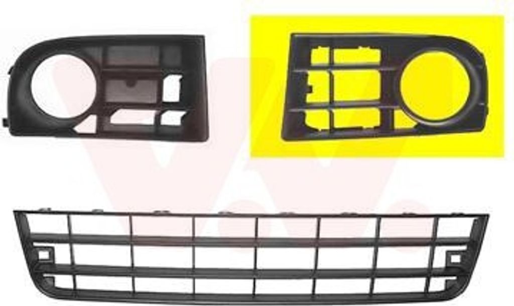VAN WEZEL Lüftungsgitter Grill Stoßfänger für VW Golf V Schrägheck (1K1) mit Loch/Löchern für Nebellampen