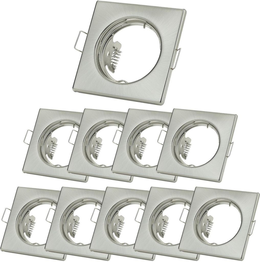Sweet LED 10x Einbaustrahler eckig chrom geb. GU10 Einbauspot Deckenspot 230V