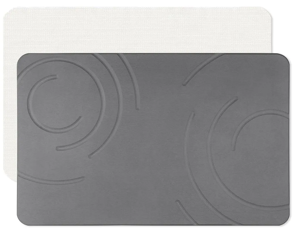 Tapis de bain en pierre grise kieselguhr 60x38cm facile à nettoyer