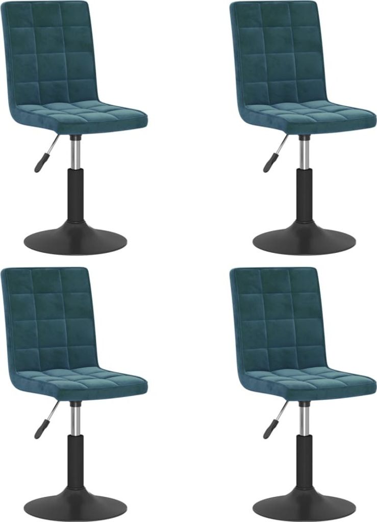 vidaXL Esszimmerstühle 4 Stk. Drehbar Blau Samt