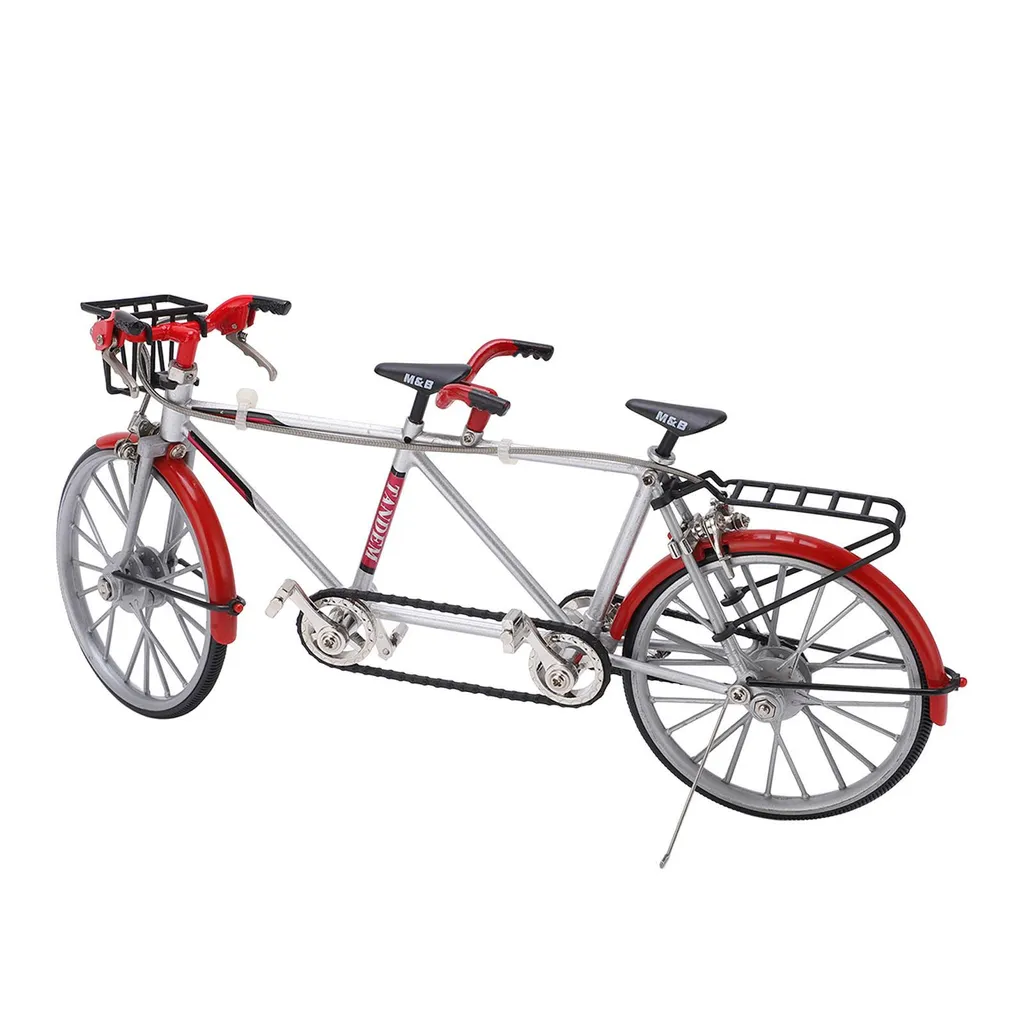 Vélo tandem miniature en alliage de haute précision pour décoration