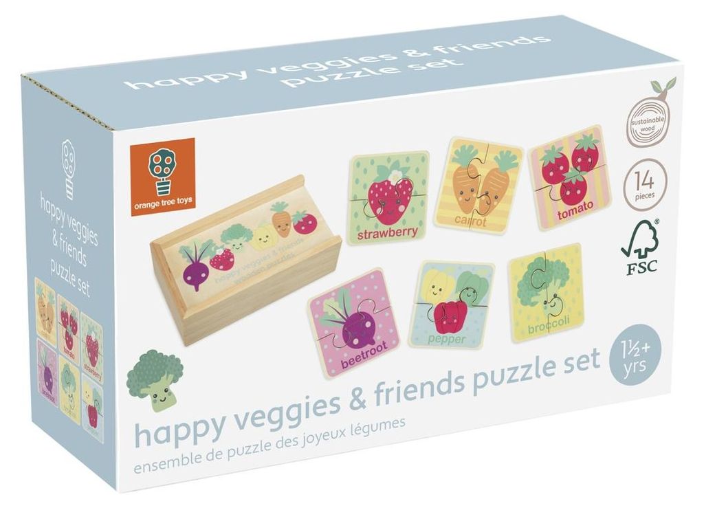 Holzpuzzle in einer Schachtel Gemüse, Orange Tree Toys