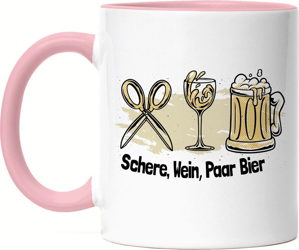 Schere Wein Paar Bier Tasse Rosa Feierabend Wein Bier Prost Flasche Stein Papier Bierchen Alkohol Party Feier