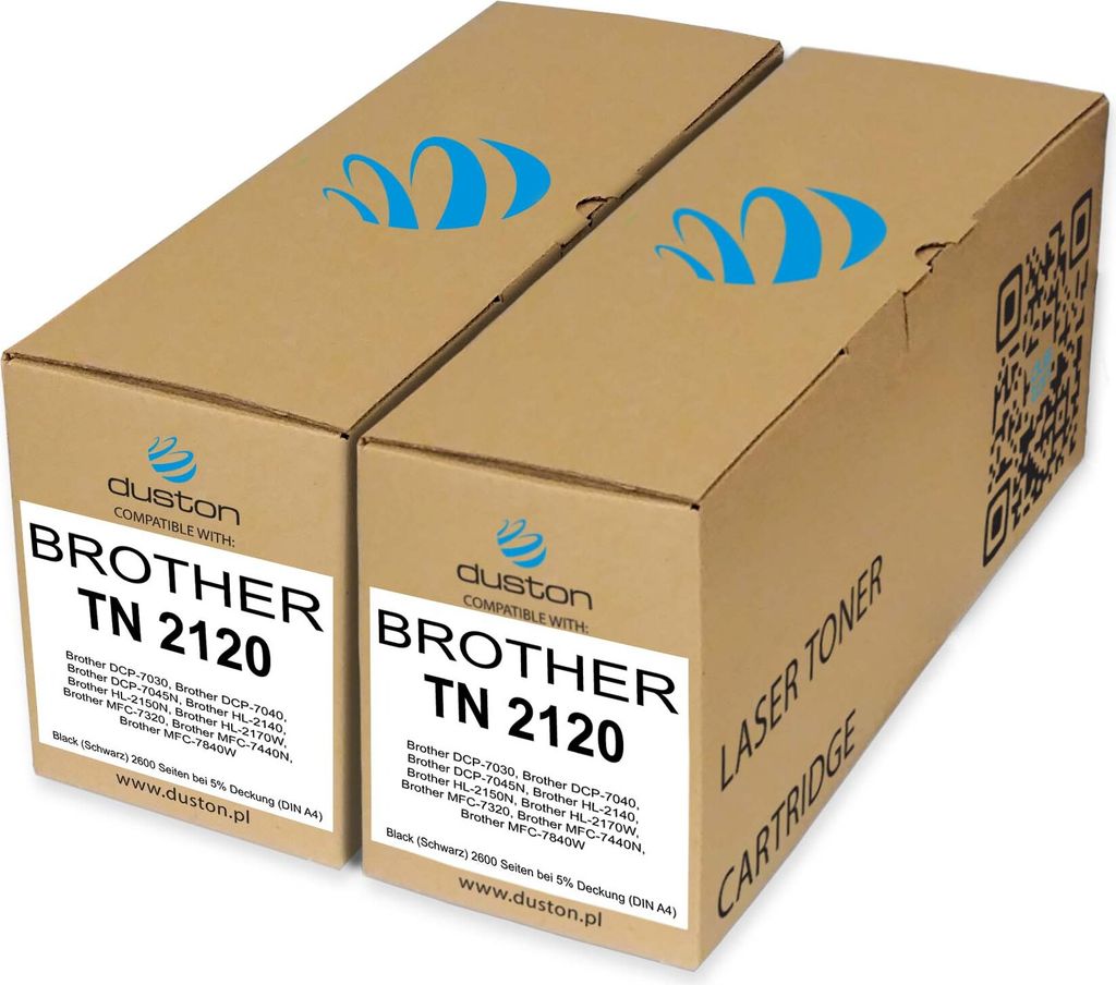 2x TN2120, TN-2120 Toner Druckertoner Patrone Schwarz kompatibel mit Brother DCP-7030 7040 7045 HL-2140 2150 2170 MFC-7320 7440 7840