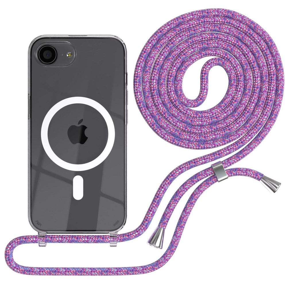 EAZY CASE - Handykette kompatibel mit Apple iPhone 17e, Kette zum Umhängen, Handyhülle stoßfest, Silikonhülle mit Band, Transparente Hülle, Ba...