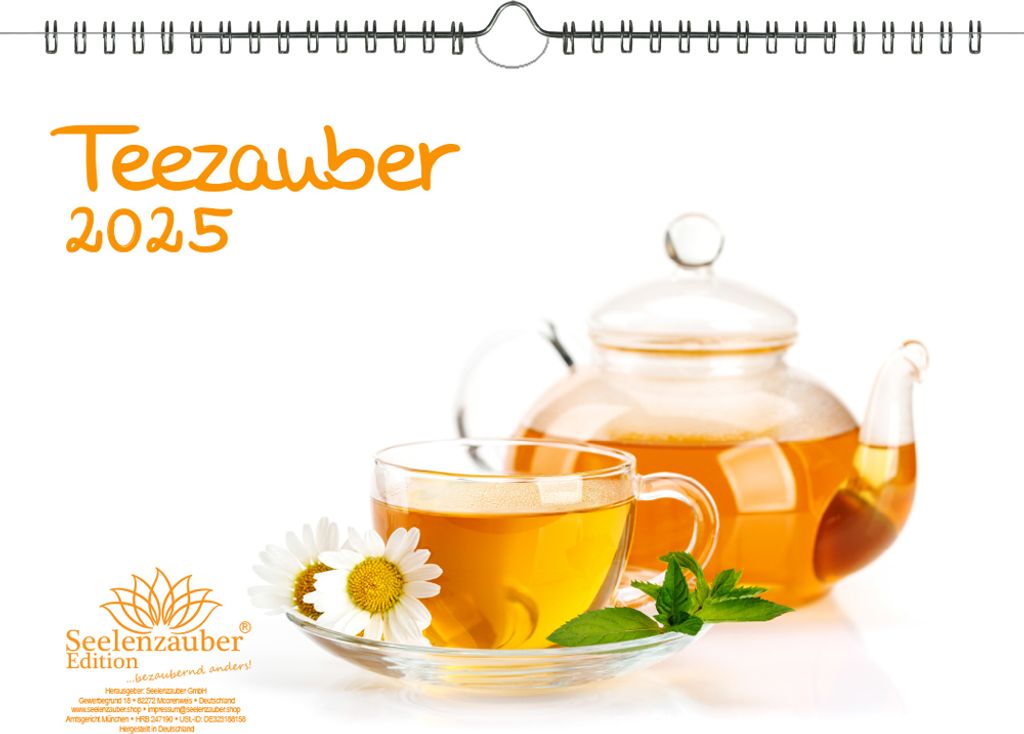 Teezauber DIN A4 Kalender für 2025 Tee - Seelenzauber