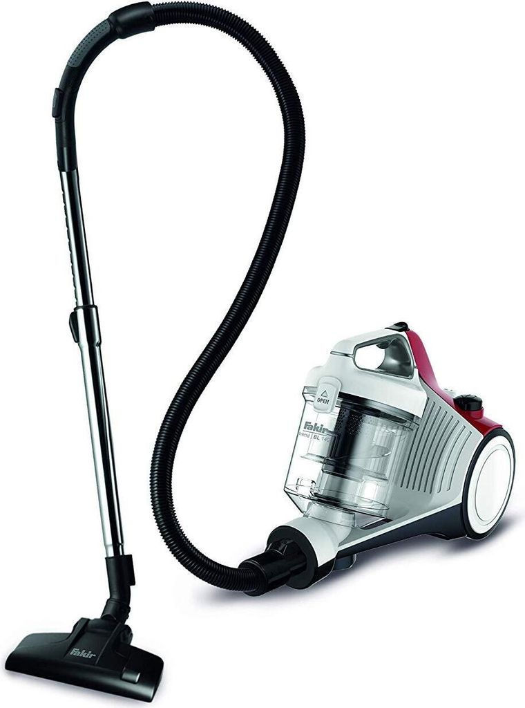 Fakir Staubsauger-beutellos mit Hocheffizienzmotor, EPA-Filter, weiß rot - 700 Watt