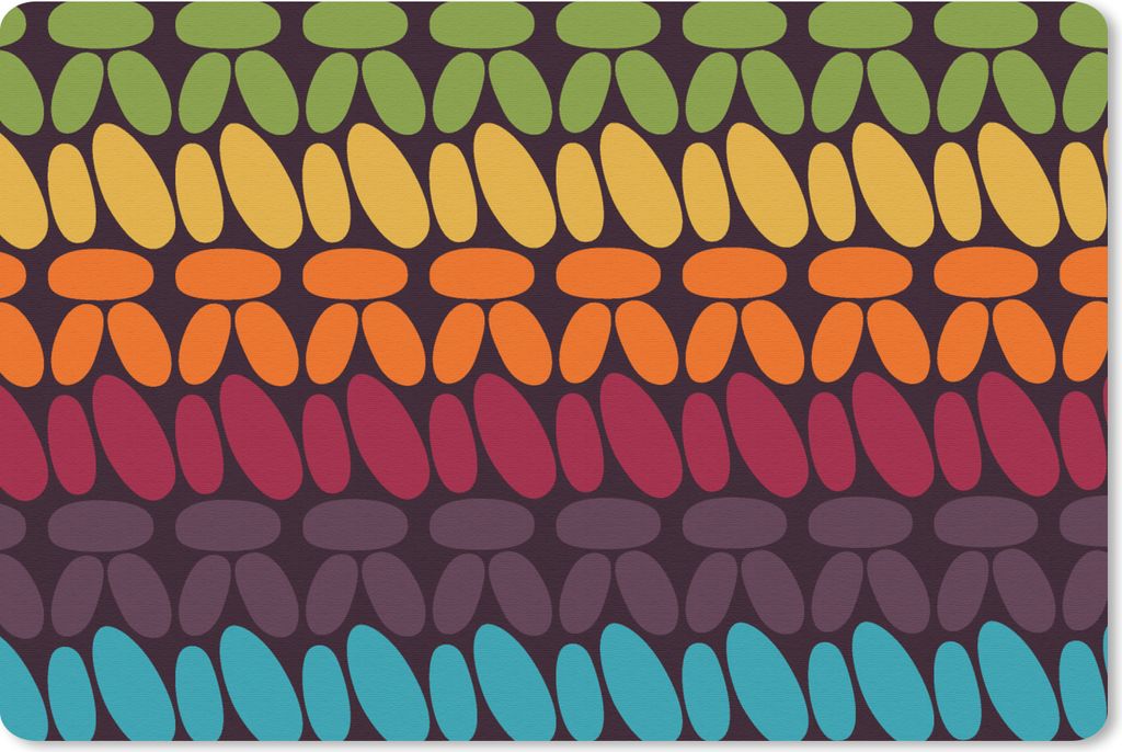 MuchoWow Mauspad Mousepad Häkelmuster - Retro - Regenbogen 27x18 cm - Mousepads - Maus Mat - Pad - Mausunterlage - Büroartikel - Desk Matten