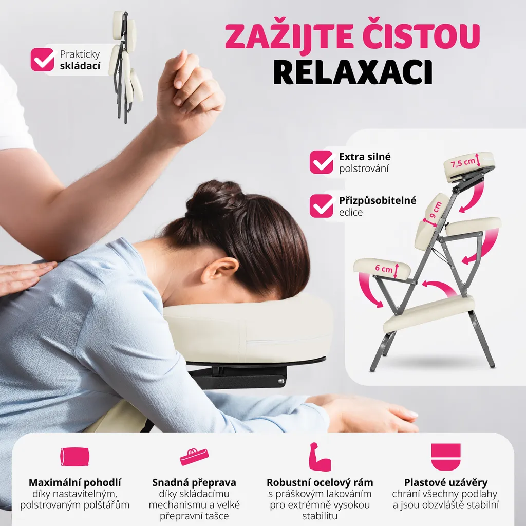 Siège de massage pliable tectake® Table de massage assise de Salon - 13