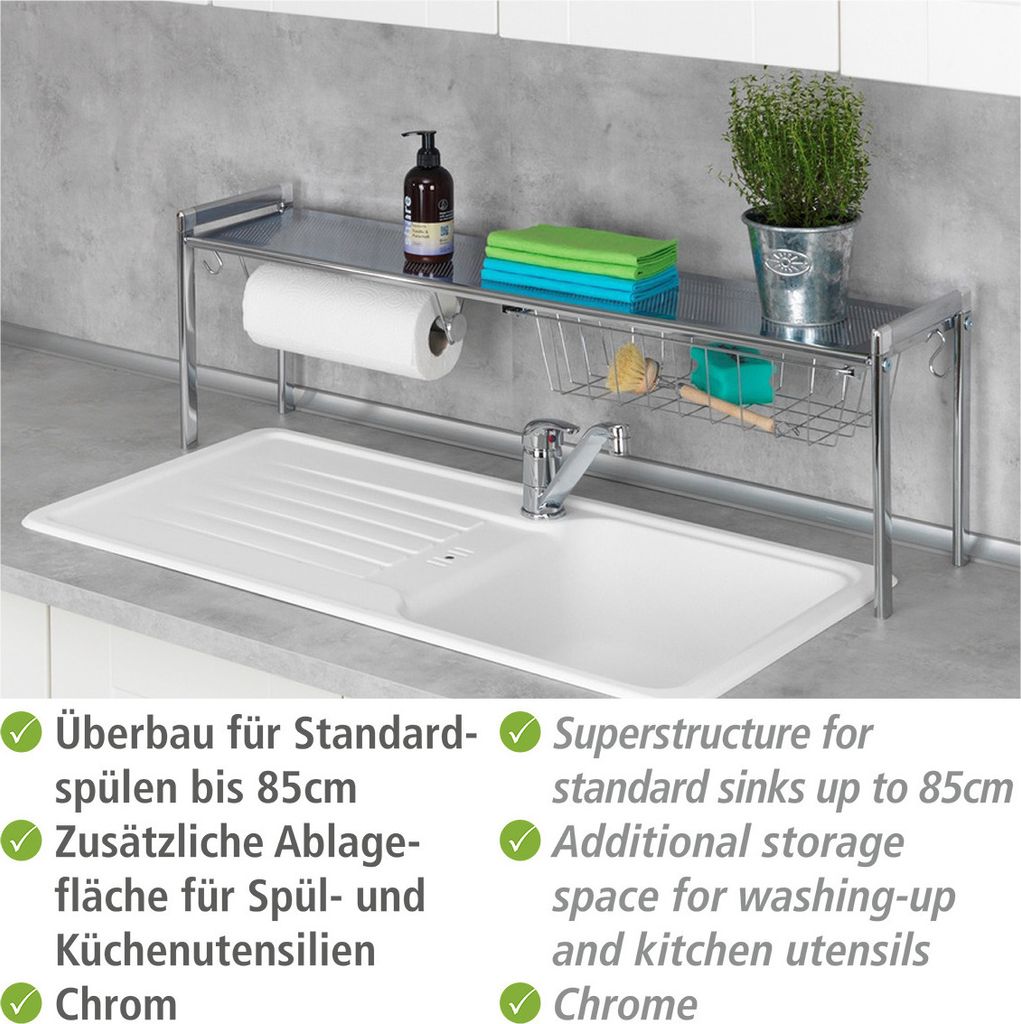 WENKO Spülbecken Regal EXQUISIT Küchen Spülen Ablage Korb