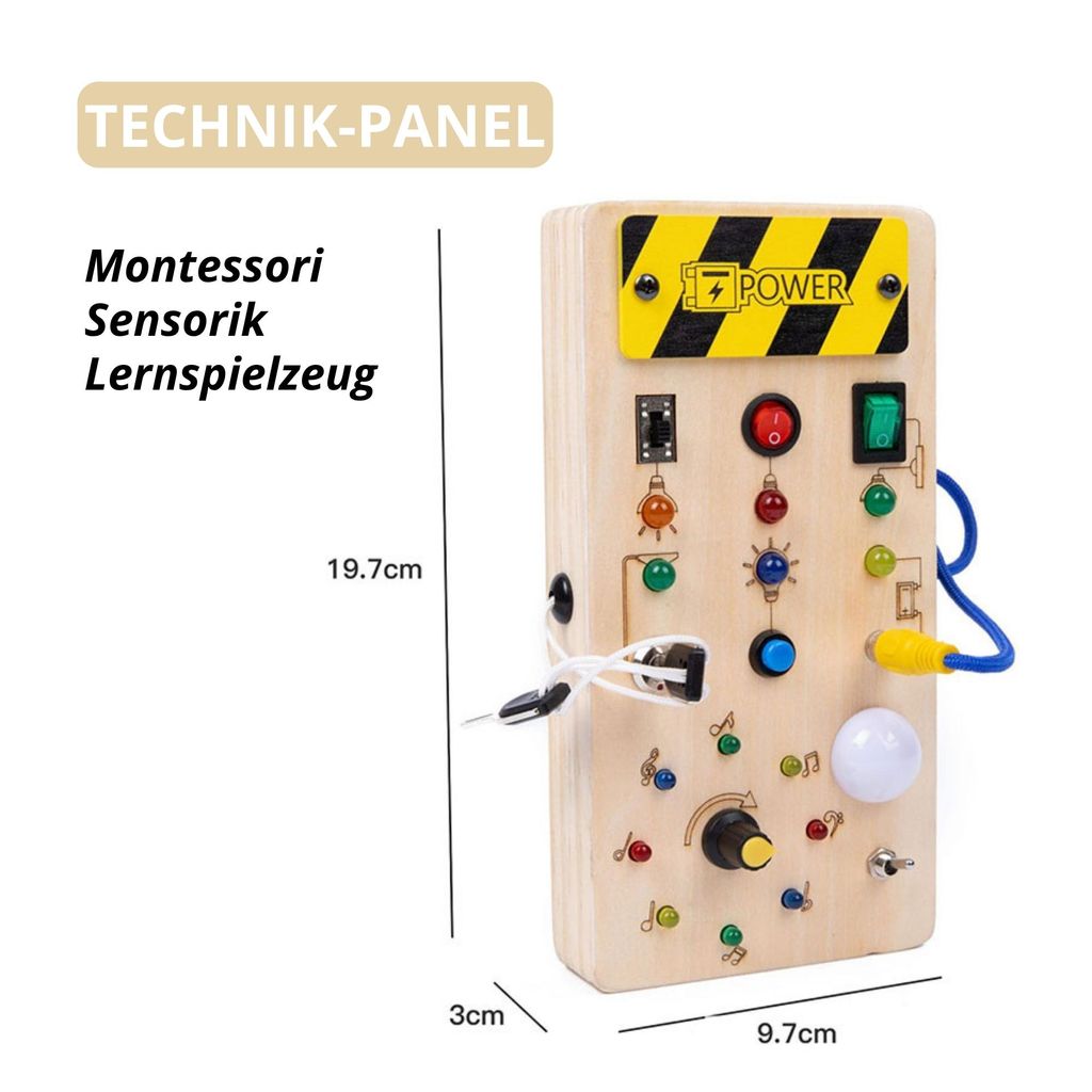 Montessori Sensorik Lernspielzeug aus Holz – Busy Board für Produktbild 