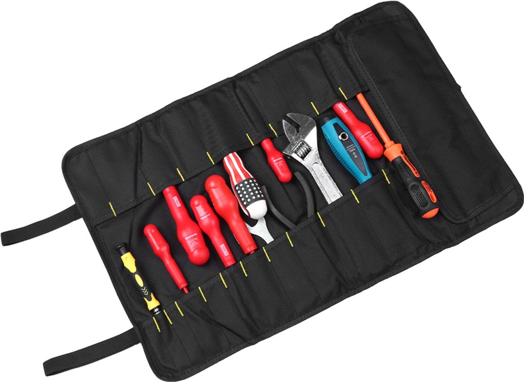 PENGGONG Werkzeugtasche Organizer Oxford Canvas Meißel Rolling Pounch Wearable & Waterproof Repairing Carrying Handle Bag with Belt for Carpenter ...