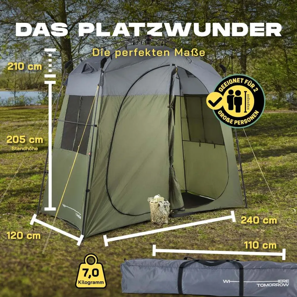 Tente de douche pop-up opaque avec ventilation amovible - 2