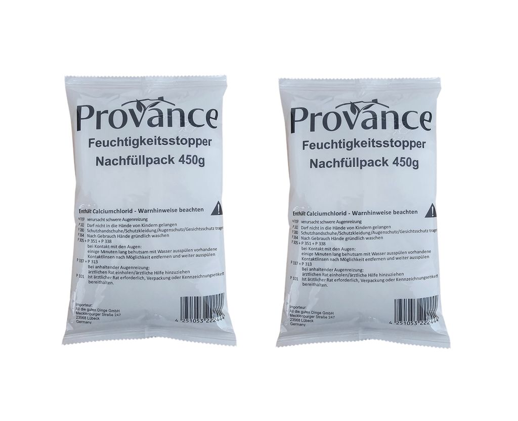 2 Stück Luftentfeuchter Nachfüllpack Granulat 450g Entfeuchter Trockner