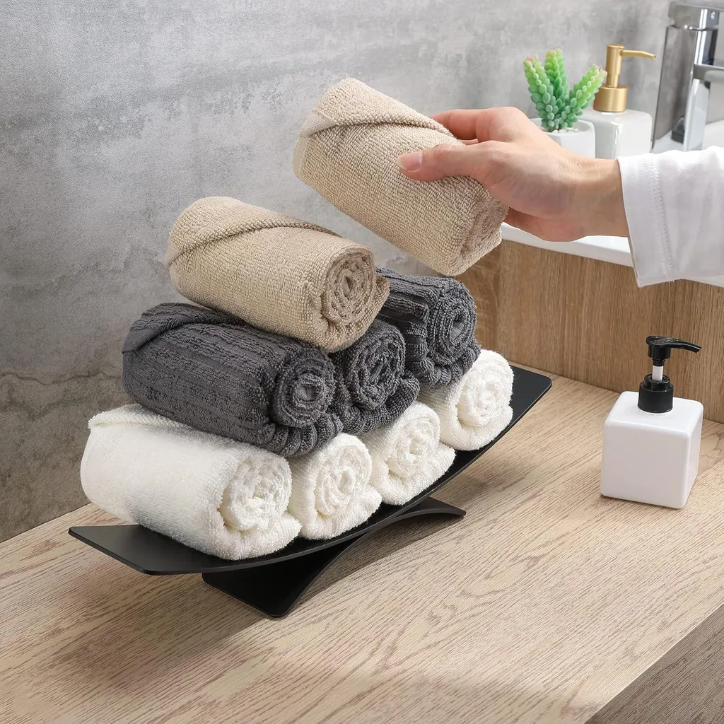 Porte-serviettes mural auto-adhésif pour rangement de salle de bain