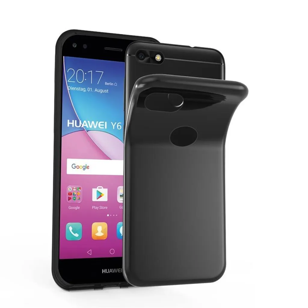Cover Huawei Y6 PRO 2017 Cadorabo - Nero Opaco Silicone Case Minimal