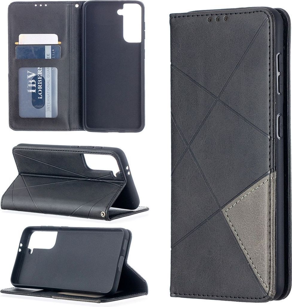 Mobigear Rhombus Slim Samsung Galaxy S21 Hülle Klapphülle - Schwarz